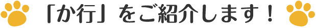 「か行」をご紹介します！