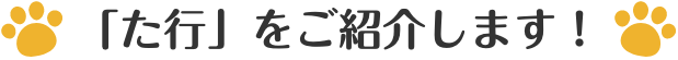 「た行」をご紹介します！